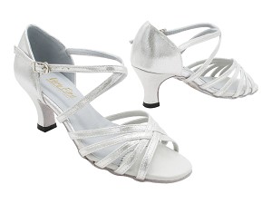 1613 Silver Satin with 2.5" Low Heel in the photo 