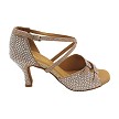 1625Bling Champagne Glitter Satin & Stone with 2.75" Flare Heel in the photo 