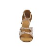 1625Bling Champagne Glitter Satin & Stone with 2.75" Flare Heel in the photo 