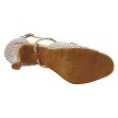 1625Bling Champagne Glitter Satin & Stone with 2.75" Flare Heel in the photo 