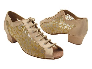 1643 135 Light Brown Satin & 47 Mesh with 1.5" Heel (2001) in the photo 