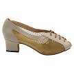 1644 60 Tan Leather & #108 Gold Dots Mesh with 2" TC Heel (3149) in the photo 
