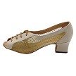 1644 60 Tan Leather & #108 Gold Dots Mesh with 2" TC Heel (3149) in the photo 