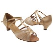 16612X Light Brown Satin & Flesh Mesh with 1.3" Cuban Heel (387) in the photo 