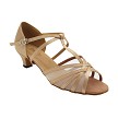 16612X Light Brown Satin & Flesh Mesh with 1.3" Cuban Heel (387) in the photo 