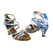 1662BLEDSS White_Blue Flower with 2.5" Low heel (2899) in the photo 