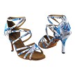 1662BLEDSS White_Blue Flower with 3" slim heel (6646) in the photo 