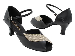 1704 Black Leather_276 Champagne Glitter Trim with 2.5" Heel (2899) in the photo 
