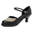 1704 Black Leather_276 Champagne Glitter Trim with 2.5" Heel (2899) in the photo 