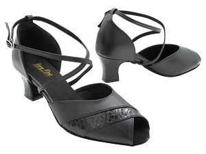 2701 Black Leather_207 Ultra  Black Trim_H_X-Strap Arch with Loop with 2.2 INCH THICK CUBAN HEEL (2317) in the photo 