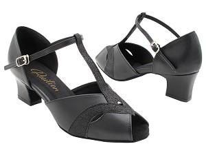 2720 Black Leather _273 Black Glitter Trim with 2" TC Heel (3149) in the photo 