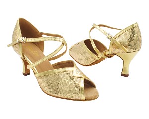 2721 Gold Sequin & Shiny Gold Trim with 3" Heel (6812) in the photo 