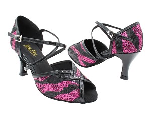 2721 Rose Black Sequin & Black Patent Trim with 3" Heel (6812) in the photo 