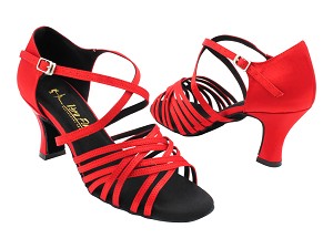 2784LEDSS 091 Dark Red Satin with 2.5" Spool Heel (PG) in the photo 