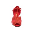 6006LEDSS Red Glitter Satin & Red Leather with 2" Thick Cuban Heel (3149) in the photo 