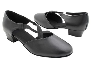 7307 Black Leather with 1 inch Flat Heel (8881) in the photo 