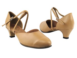 9691 Beige Brown Leather with 1.3" Heel in the photo 