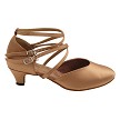 9691DX_6817DX 167 Tan Satin with 1.3" Cuban Heel (387) in the photo 