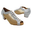 C1643 129 Silver Sparklenet & Flesh Mesh with 1.6" Medium Heel (NJ) in the photo 