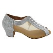 C1643 129 Silver Sparklenet & Flesh Mesh with 1.6" Medium Heel (NJ) in the photo 