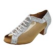 C1643 129 Silver Sparklenet & Flesh Mesh with 1.6" Medium Heel (NJ) in the photo 
