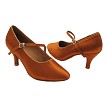 C6852 Dark Tan Satin with 2.5" Slim Heel (5830) in the photo 