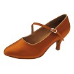 C6852 Dark Tan Satin with 2.5" Slim Heel (5830) in the photo 