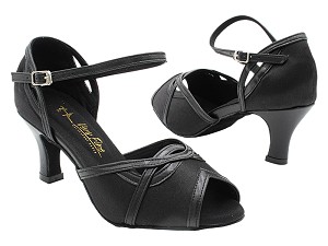 1706 Black Satin & Black Leather Trim with 2.5" Heel (2899) in the photo 
