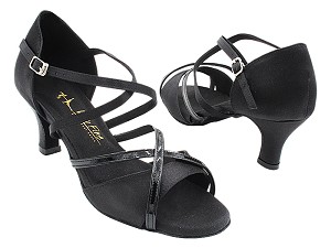 1740 Black Satin & Black Patent Trim with 2.5" Heel (2899) in the photo 