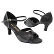1748 Black Satin & Black Leather  with 2.5" Heel (2899) in the photo 