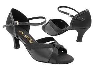 1748 Black Satin & Black Leather  with 2.5" Heel (2899) in the photo 