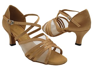 1783 Brown Satin & Flesh Mesh with 2.5" Heel (2899) in the photo 