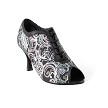 CD3023 Silver Flower_Black with 3" Flare heel in the photo 