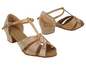 C6006CC Tan Satin with Girl 1.5" Heel (NTD) in the photo 