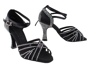 S1006CC Black Satin_X-Strap Ankle with 3" Heel (YQG) in the photo 