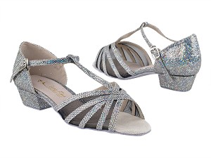 16612FT Grey Scale_Black Mesh with 1" Flat Heel in the photo 