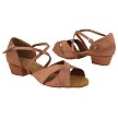 803FT Tan Satin with 1" Flat Heel in the photo 
