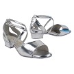 J Sandal Silver Leather with 1" Heel (8881) in the photo 