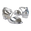 J Sandal Silver Leather with 1" Heel (8881) in the photo 