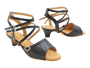 PP202 Black Leather with 1.2" cuban heel in the photo 