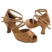 S1007 Tan Satin with 2.5" Spool Heel (PG) in the photo 