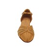 SERA3543BFT Brown Satin & Flesh Mesh with 1 inch Flat Heel (8881) in the photo 