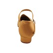 SERA3543BFT Brown Satin & Flesh Mesh with 1 inch Flat Heel (8881) in the photo 