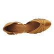 SERA3543BFT Brown Satin & Flesh Mesh with 1 inch Flat Heel (8881) in the photo 