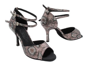 SERA7008 262 Gray Snake without Back Fur with 3" Slim Heel (6646) in the photo 