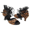 SERA7013 Leopard & Black Patent Trim with Black Ruffle 