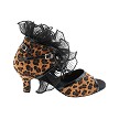 SERA7013 Leopard & Black Patent Trim with Black Ruffle 