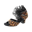 SERA7013 Leopard & Black Patent Trim with Black Ruffle 