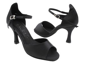 SERA7028 Black Satin with 3" Flare Heel (5059) in the photo 