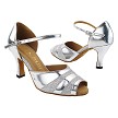 3750LEDSS Silver Leather & Silver Glitter Satin Trim with 3" Heel (6812) in the photo 